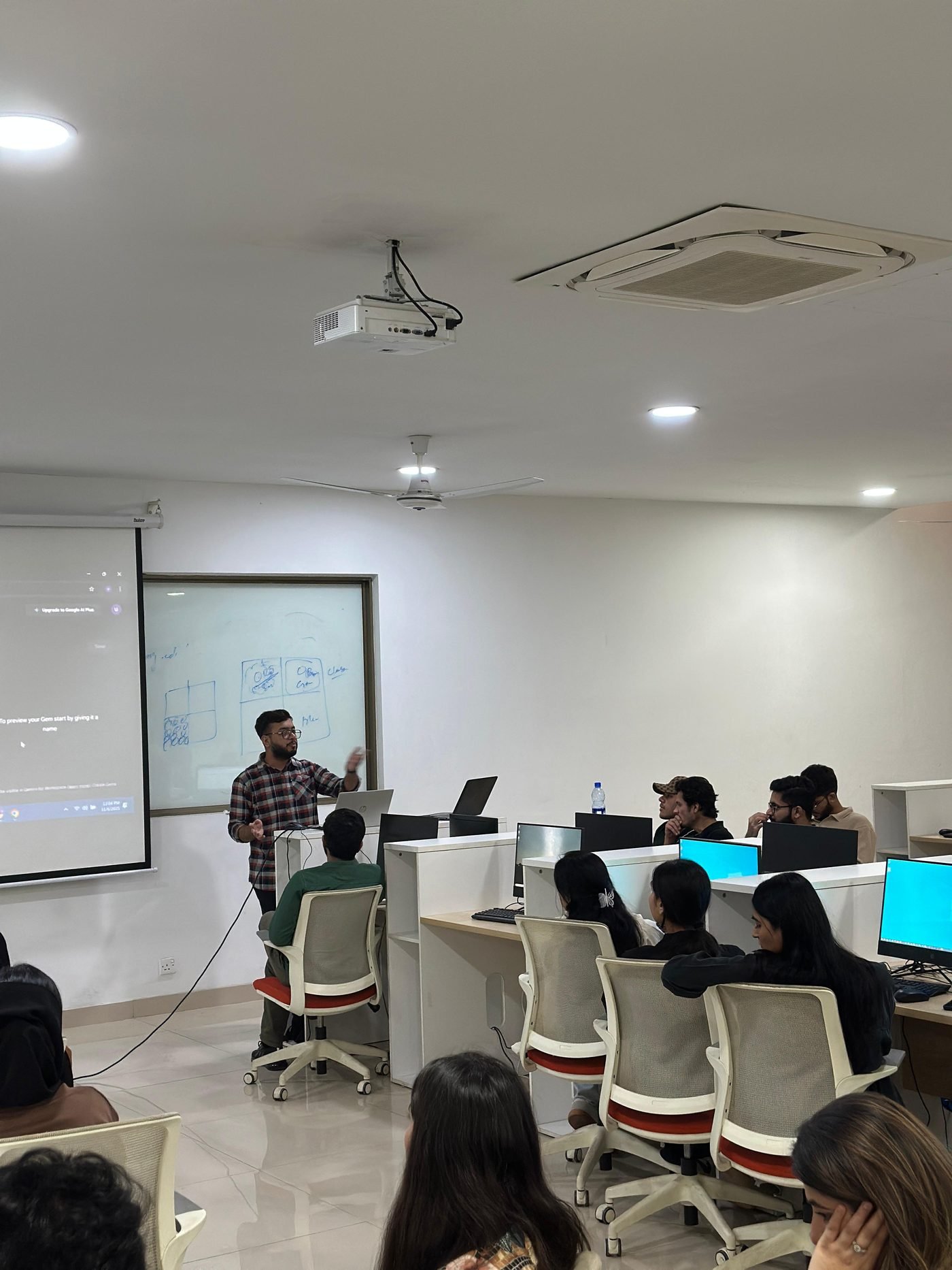 Aedvio Academy team speaking at a community AI session
